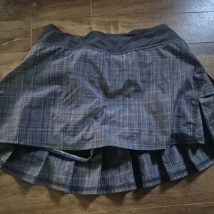 Lululemon Athletica Gray Plaid Mini Skirt